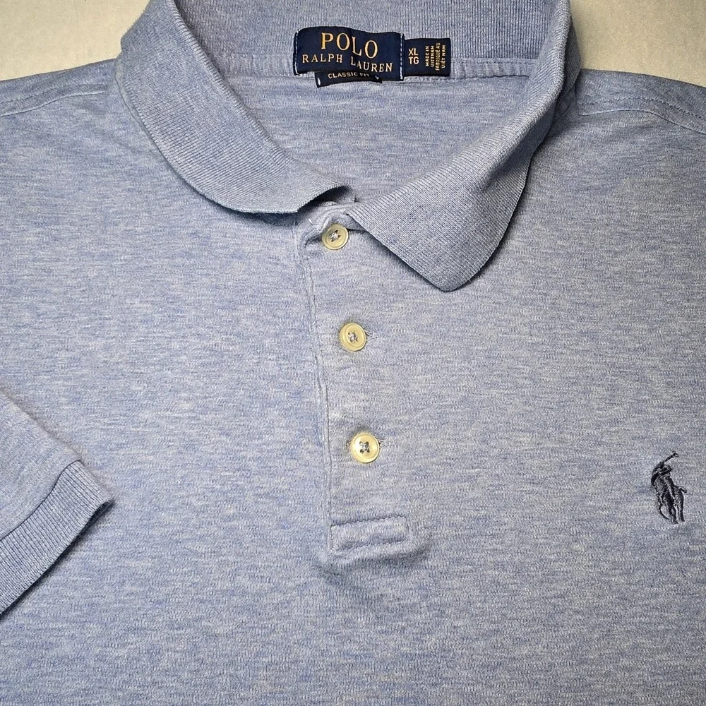 Polo Ralph Lauren XL Classic Fit Pony Logo Blue Polo Soft Cotton Preppy Golf Men